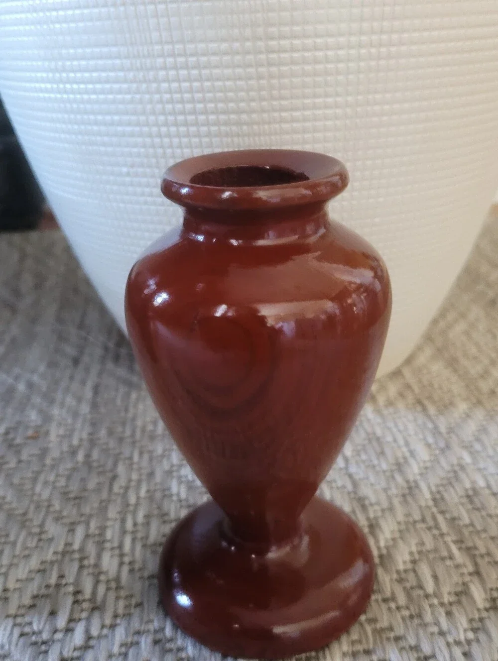 Vintage Spanish Hand-Turned Wood Bud Vase – Artesanía de Guipúzcoa Basque Art